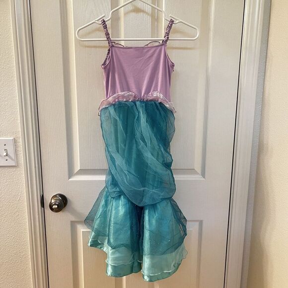 Disney Store Ariel The Little Mermaid Dress Costume Halloween Girls Size 5-6 - Picture 11 of 15